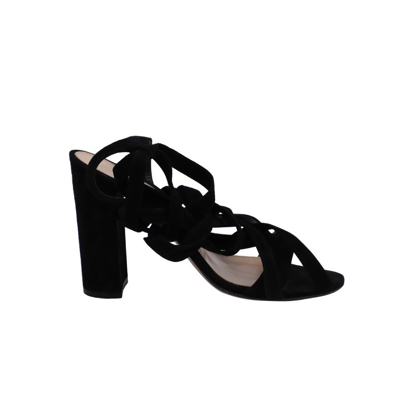 Gianvito Rossi Netley Mews Heeled Sandals In Black Suede